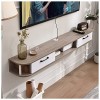 Meuble TV Flottant, Meuble TV Mural, Huche de Rangement pour Console multimédia, étagères de Composants de Stockage, avec Tro