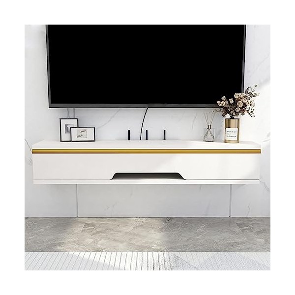KayzIu Meuble de rangement mural pour TV - Centre de divertissement - Console multimédia en bois - Meuble de rangement flotta
