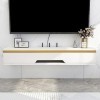KayzIu Meuble de rangement mural pour TV - Centre de divertissement - Console multimédia en bois - Meuble de rangement flotta
