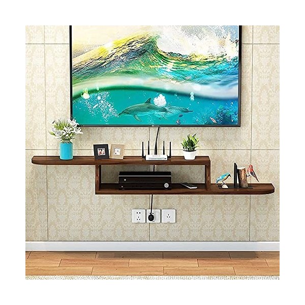 LILUKO Meuble TV Suspendu, Meuble TV Flottant, Meuble TV Mural pour Étagère De Routeur DVD Set-Top Box Storage/C/100Cm/C/150C