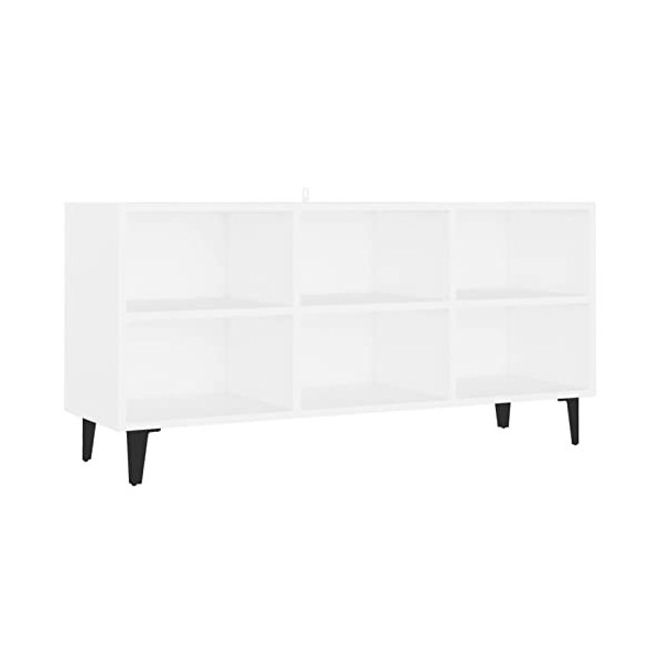 BaraSh Meuble TV avec Pieds en métal Blanc 103,5x30x50 cm,Meuble TV Étagère,Meuble dangle TV,Meuble Haut Salon