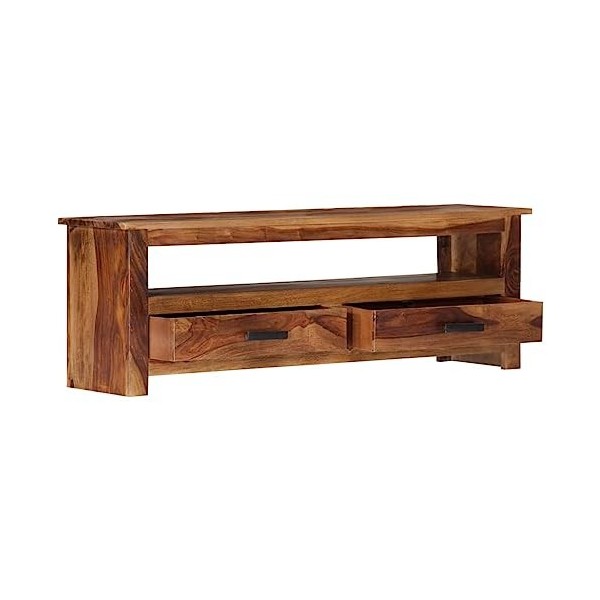Camerina Meuble TV 118x30x40 cm Bois Massif,Meuble TV,Table Basse Salon Meuble TV,Table Basse LED Couleurs