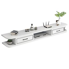 Meuble TV Flottant Meuble TV Mural Étagère TV Unité De Rangement Pour Centre De Divertissement Audio, Étagère TV Flottante Po