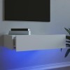 vidaXL Meuble TV avec éclairage LED Blanc 60x35x15,5 cm