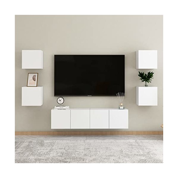 VEEKI Meuble TV, Meuble TV Suspendu, Meuble, Meuble TV avec Rangement，Meuble Industriel, Convient pour Salon ou Chambre, Ense