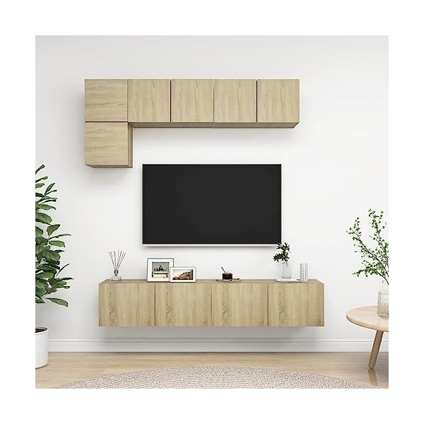 VEEKI Meuble TV, Meuble TV Suspendu, Meuble, Meuble TV avec Rangement，Meuble Industriel, Convient pour Salon ou Chambre, Ense