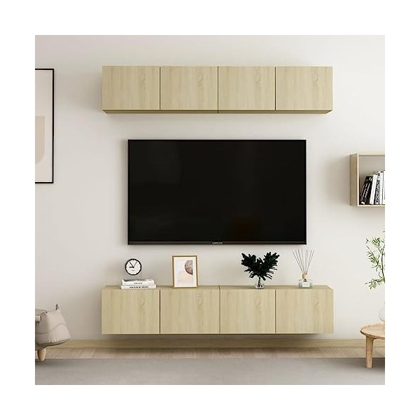 VEEKI Meuble TV, Meuble TV Suspendu, Meuble, Meuble TV avec Rangement，Meuble Industriel, Convient pour Salon ou Chambre, Meub