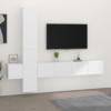 Ensemble de Meubles TV 5 pcs Blanc Bois dingénierie - Banc TV, Meuble TV Suspendu, Convient pour Salon ou Chambre