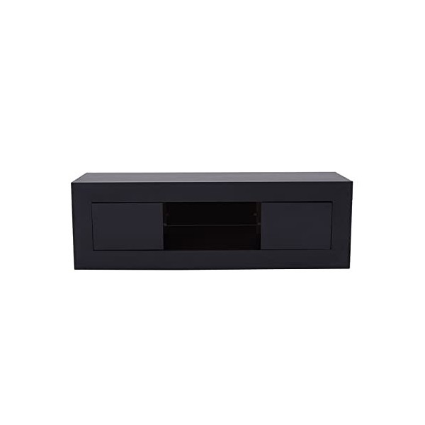 Meuble de Rangement pour Meuble TV 125 cm avec lumière LED étagère de Porte dentrée Haute Brillance Meuble TV Salon Meubles 