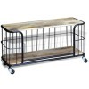 Festnight Meuble TV Bois de manguier Massif avec 4 Roues 100 x 40 x 45 cm