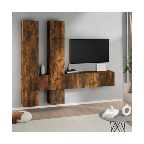 Générique Meuble TV Mural Chêne fumé Bois dingénierie, 77.1 kg, 3114571, Meubles, Meubles TV