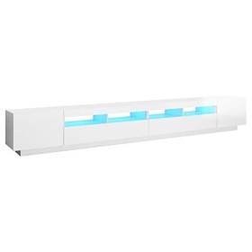 Générique Meuble TV avec lumières LED Blanc Brillant 300x35x40 cm, 61.35 kg, 3081930, Meubles, Meubles TV