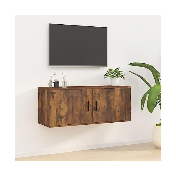 WREWING Meuble TV,Support pour Téléviseur Jusqu’à 50-80 Pouces,Table Télé avec Étagères Réglables,Bas Table TV Support de Tél