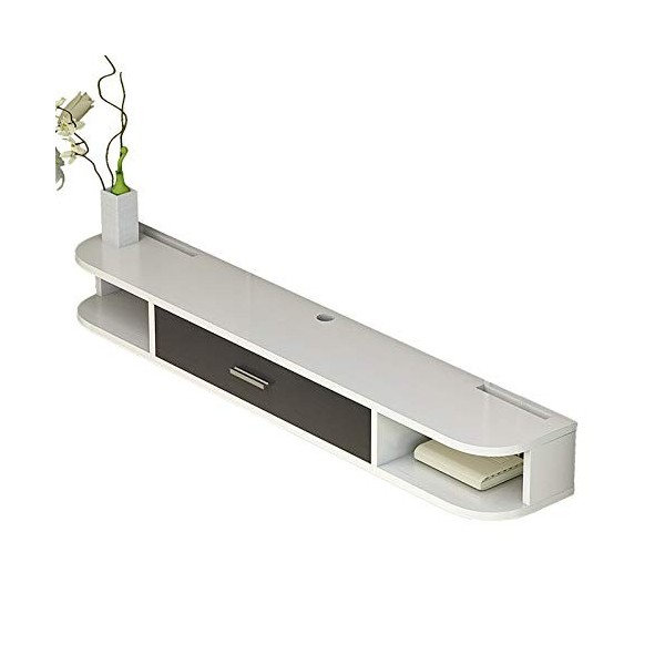 Meuble TV, Lowboard TV, étagères flottantes, Console multimédia TV Murale, Panneau Quatre Couleurs 80/100/120/140/160 cm, éta