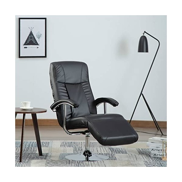 ZEYUAN Fauteuil TV Noir Similicuir,Meuble Bas Salon,Meubles De Salon TV,Meuble TV Longueur