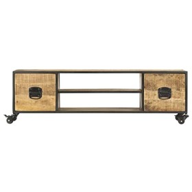 ZEYUAN Meuble TV 130x30x39 cm Bois Massif de manguier,Meuble TV,Table Basse Couleurs,Table Basse Salon Meuble TV