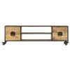 ZEYUAN Meuble TV 130x30x39 cm Bois Massif de manguier,Meuble TV,Table Basse Couleurs,Table Basse Salon Meuble TV