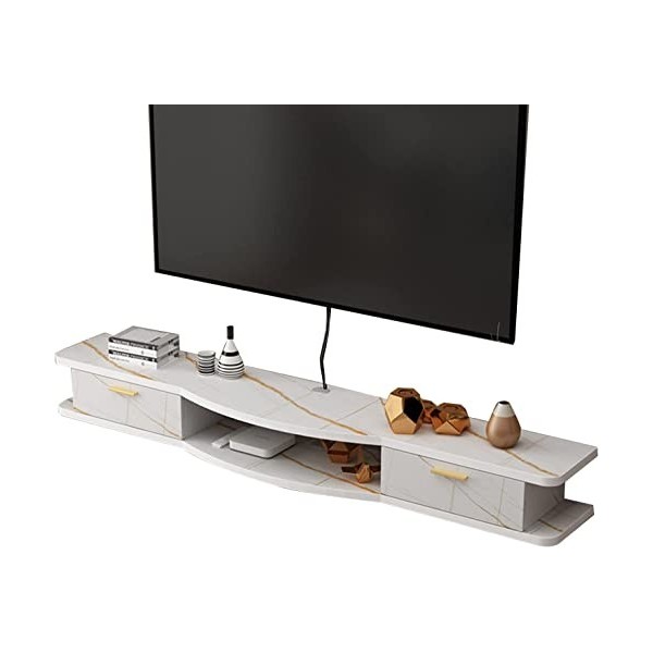Uvency Meuble Tv Mural 39,3/47,2/55,1 Pouces Étagère Flottante Pour Composants de Meuble Tv, Console Multimédia Murale Avec 2