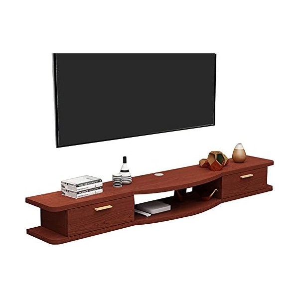 Uvency Meuble Tv Mural 39,3/47,2/55,1 Pouces Étagère Flottante Pour Composants de Meuble Tv, Console Multimédia Murale Avec 2