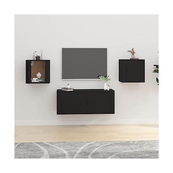 Meuble TV,Étagère TV Flottante, Support de Télévision Flottant Fixé au Mur Centre de Console Multimédia de Divertissement Gra