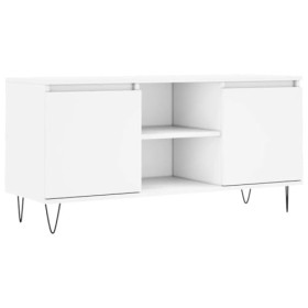 TALCUS Meuble TV de jardin en bois dingénierie Blanc 104 x 35 x 50 cm