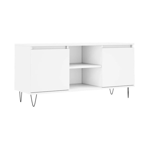 TALCUS Meuble TV de jardin en bois dingénierie Blanc 104 x 35 x 50 cm