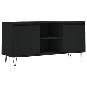TALCUS Meuble TV de jardin en bois dingénierie Noir 104 x 35 x 50 cm