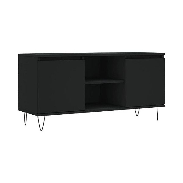 TALCUS Meuble TV de jardin en bois dingénierie Noir 104 x 35 x 50 cm