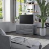 Ksodgun Meuble TV Armoire Basse Meuble Divertissement Meuble Multimédia avec 2 Tiroirs et 1 Compartiment Salon Maison Gris Br