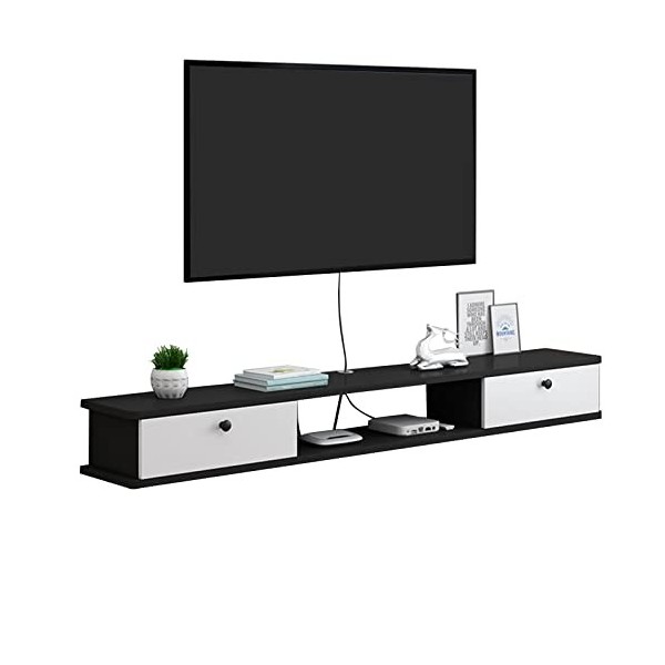 Meuble TV Mural Meuble TV Flottant Étagère TV Murale Centre de Divertissement Console Média Étagères de Rangement pour Meuble