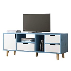ZY-XSP Meuble TV sur pied, étagère de rangement pour salon chambre à coucher, une porte et trois armoires, avec tiroirs/B / 1