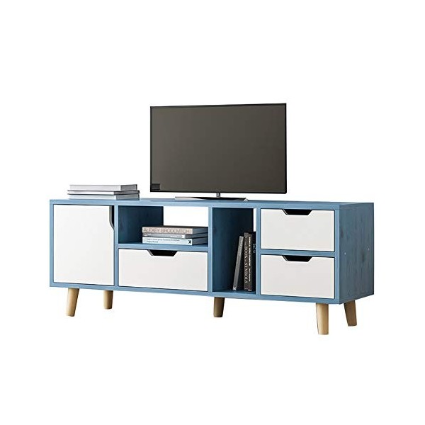 ZY-XSP Meuble TV sur pied, étagère de rangement pour salon chambre à coucher, une porte et trois armoires, avec tiroirs/B / 1