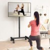 Perlegear Support TV roulettes Support TV Pied sur roulettes Mobile Meuble TV Chariot pour Television de 13-43 Pouces-LCD/LED