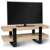 IDMarket - Meuble TV Double Plateau Phoenix Bois et Noir 114 cm