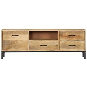 Générique Meuble TV 130 x 30 x 45 cm Bois Massif de manguier,27.8 KG,247943, Meubles, Meubles TV