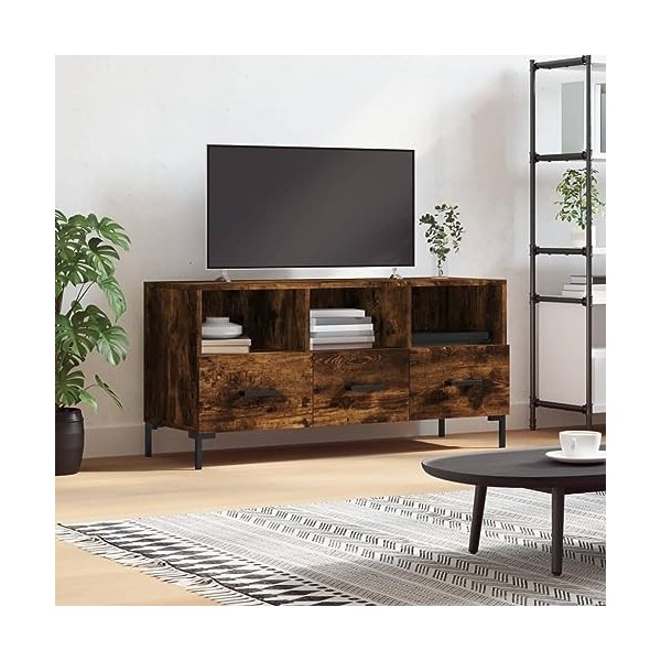 MATTUI Centres de divertissement et meubles TV, meuble TV en chêne fumé, 102 x 36 x 50 cm, bois dingénierie