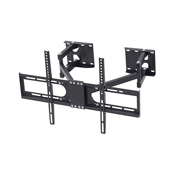 UNHO Support TV Mural Angle: Support TV Mural Fixe pour Écrans LED LCD Plasma 32-65 Pouces Inclinable et Orientable Meuble TV