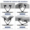 UNHO Support TV Mural Angle: Support TV Mural Fixe pour Écrans LED LCD Plasma 32-65 Pouces Inclinable et Orientable Meuble TV