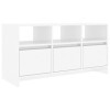 XLUMIO Centres de divertissement et meubles TV, meuble TV blanc brillant, 102 x 37,5 x 52,5 cm, bois dingénierie