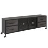 Meuble TV, Banc TV Support de Télévision Table TV Bas Armoire Basse Meuble TV Argenté 110x30x40 cm Fer