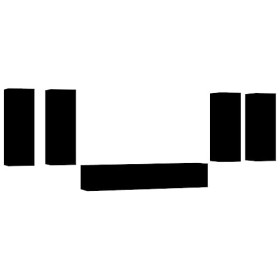 WREWING Meuble TV,Support Télé avec Étagères Réglables, euble TV à Suspendre, Lowboard Sideboard,TV,Table Télévision avec Por