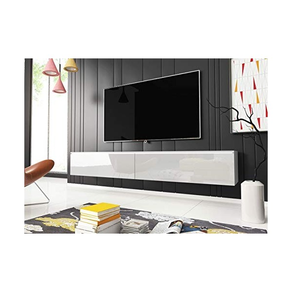 Mirjan24 Meuble TV en Verre pour TV avec Porte TV et Porte TV