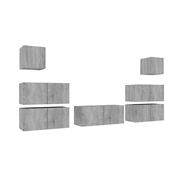 vidaXL Ensemble de Meubles TV 7 pcs Centres de Divertissement Armoires Multimédia Meubles de Salle de Séjour Intérieur Sonoma