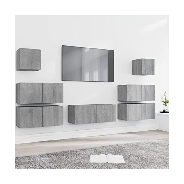 vidaXL Ensemble de Meubles TV 7 pcs Centres de Divertissement Armoires Multimédia Meubles de Salle de Séjour Intérieur Sonoma
