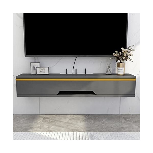 YokIma Meuble TV Flottant Étagère TV Murale Centre de Divertissement Console Multimédia en Bois Meuble de Rangement Meuble TV