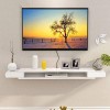 Meuble TV Mural àéTagèRe Flottante, éTagèRe de Rangement Pour DéCoration Murale de Chambre à Coucher, Support de Rangement Po