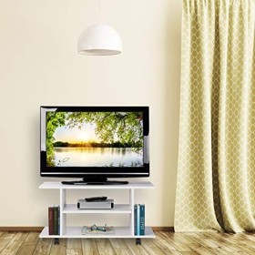 relaxdays Meuble TV sur Roues, 4 Compartiments Ouverts, Table d’appoint Mobile, pour appareils, CDs, DVDs,HlP40x80x40cm, Pann