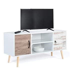 IDMarket - Meuble TV scandinave Bahia 2 Portes 113 cm