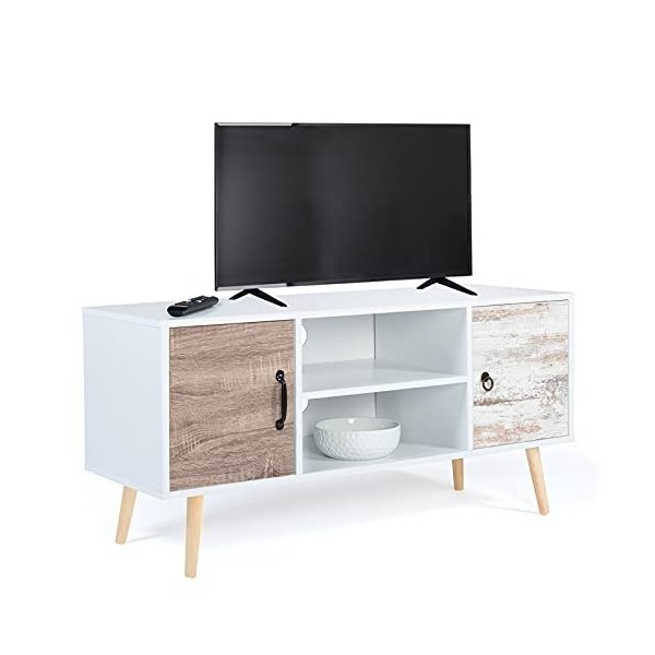 IDMarket - Meuble TV scandinave Bahia 2 Portes 113 cm