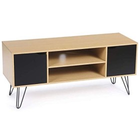 IDMarket - Meuble TV Vintage Noemi Bois Pied épingle 113 cm